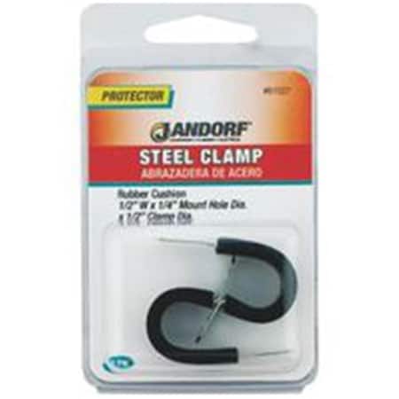 Jandorf Cable Clamp, Steel, 1/2 in Bundle Dia., Black 3395886
